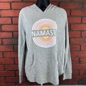 Grayson Threads Womens Large Namaste Grey Hoodie – Casual, Cozy, Yoga